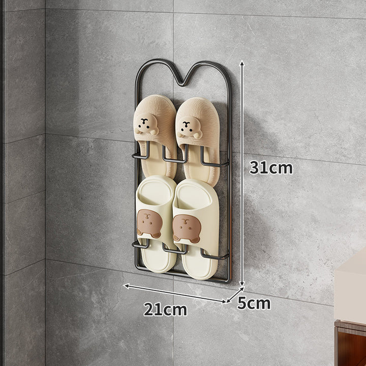 Wall-Mounted Vertical Shower Slipper Rack Single-Pair Organizer