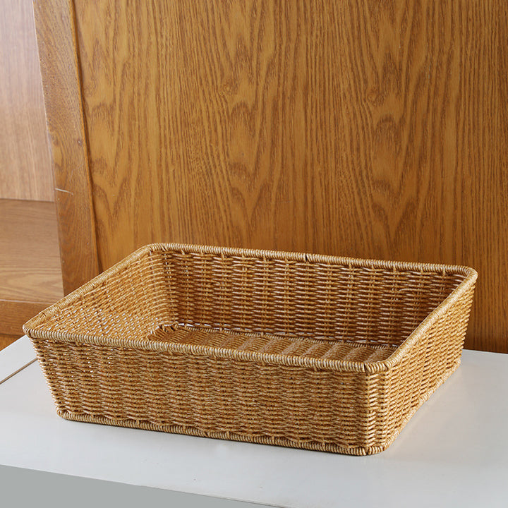 Decorative Woven Rectangular Storage Basket