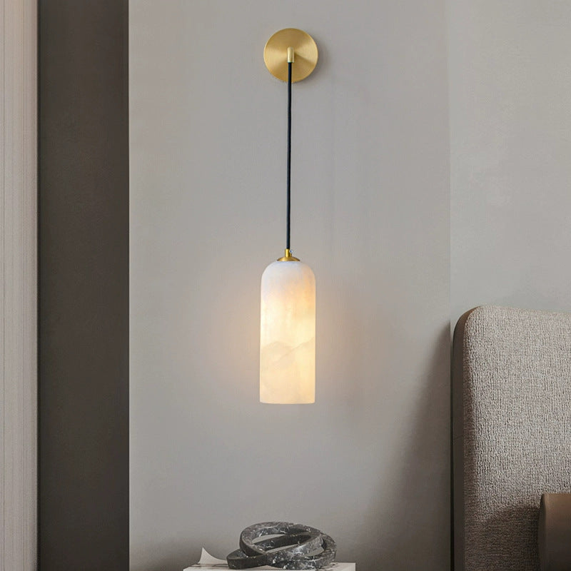 Minimalist Alabaster Marble-Effect Wall Pendant Light