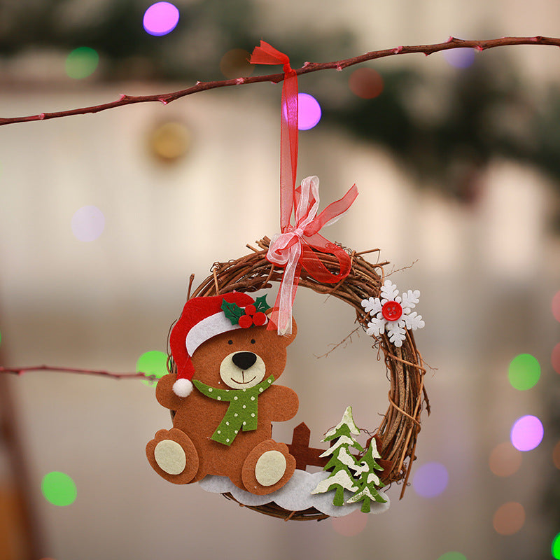 Decorative Christmas wreath with reindeer motif