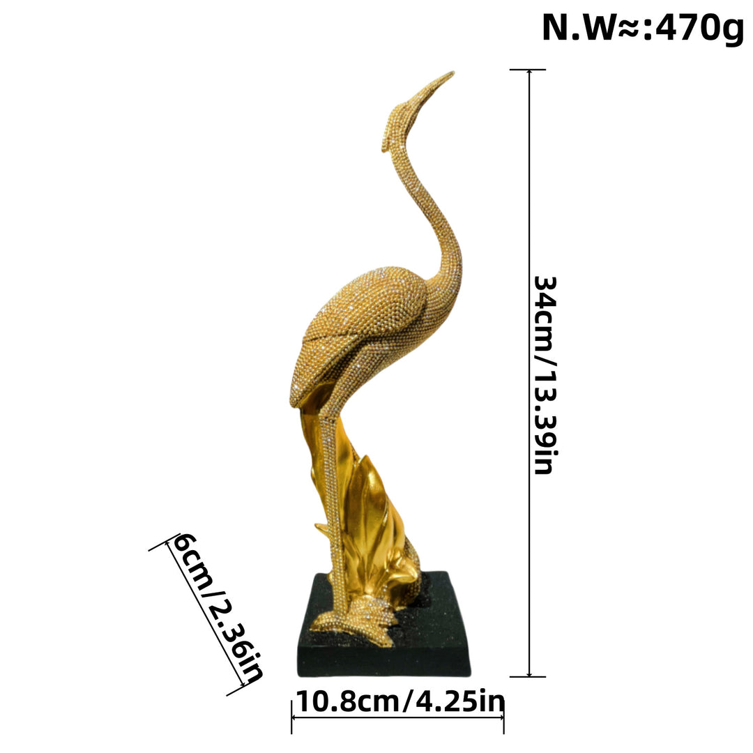 Shiny parrot figure on log
