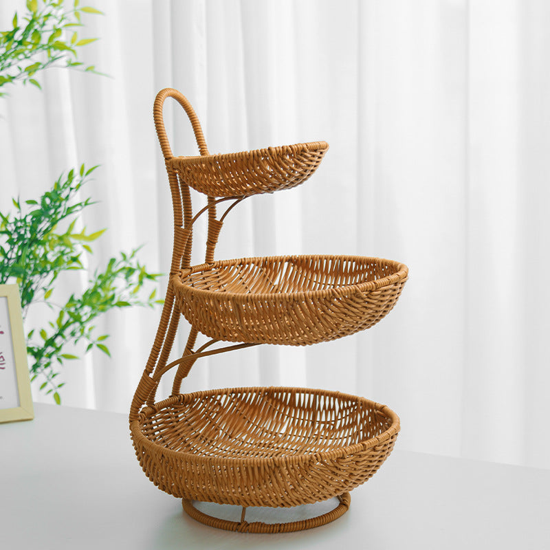 Multi-Tiered Wicker Display Stand