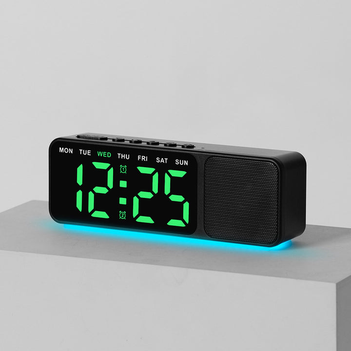 Digital LED alarm clock with multicolor lighting