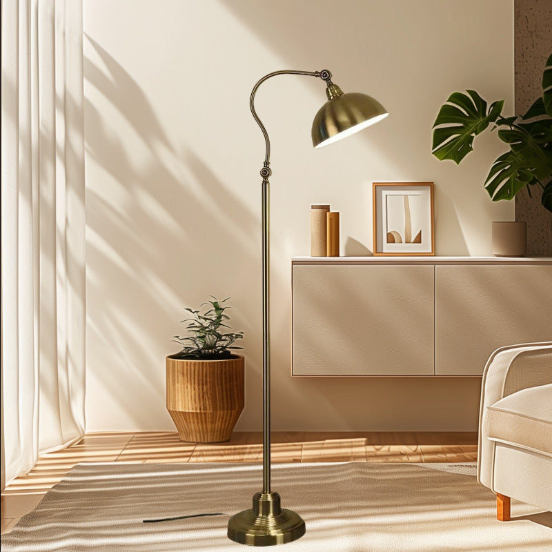 Adjustable brass reading light
