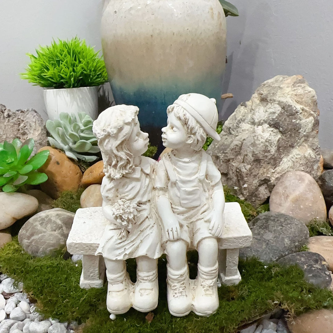 Cute Children Sitting Sculpture