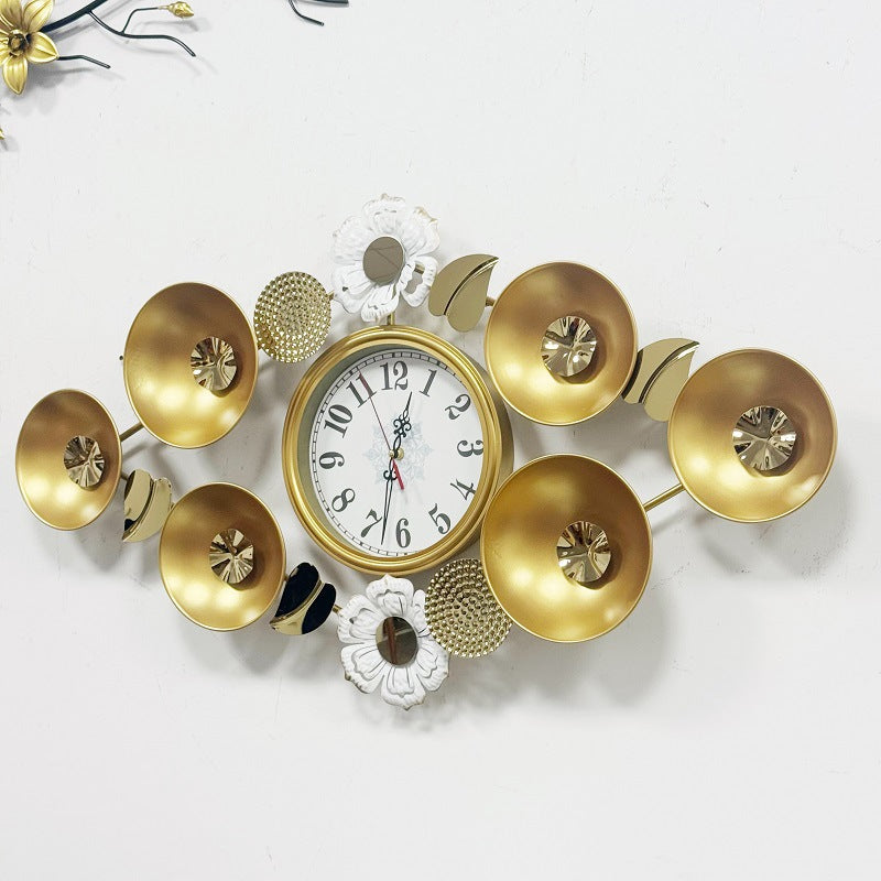 Elegant Decorative Wall Clock with Floral Accents