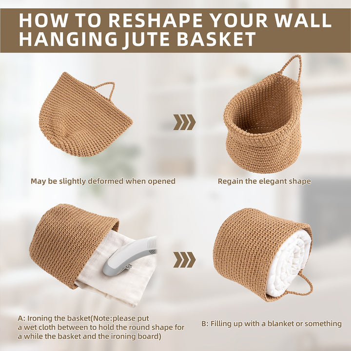 Decorative macrame storage basket