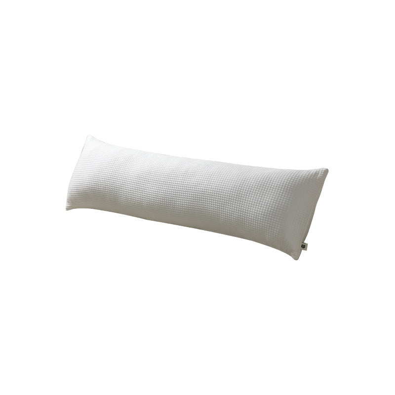 Ergonomic side sleeper and lumbar support pillow with breathable waffle cover