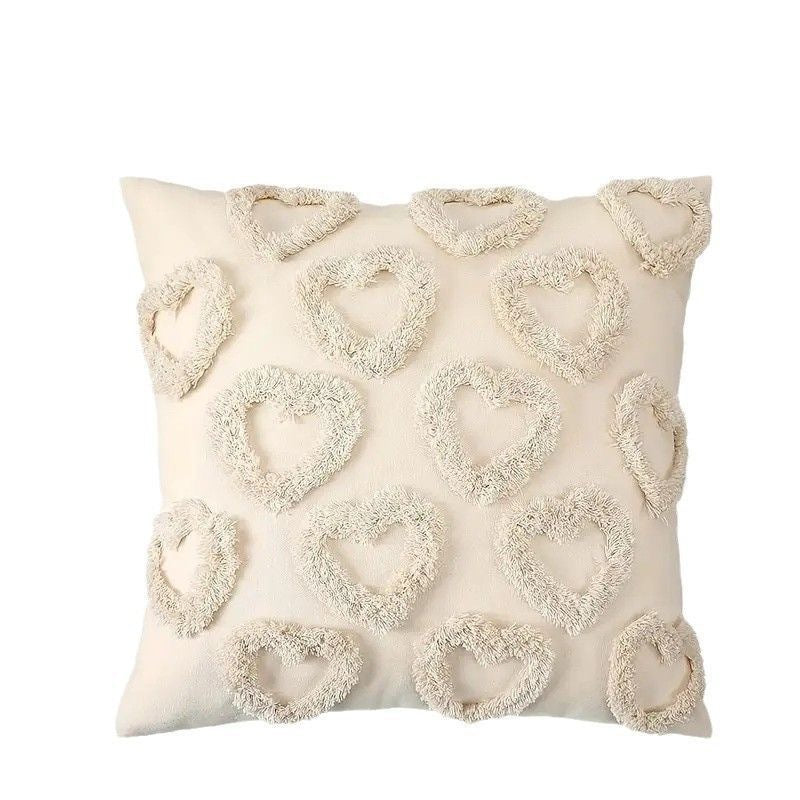 Textured Heart Pattern Throw Pillow