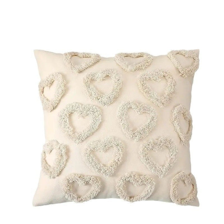 Textured Heart Pattern Throw Pillow