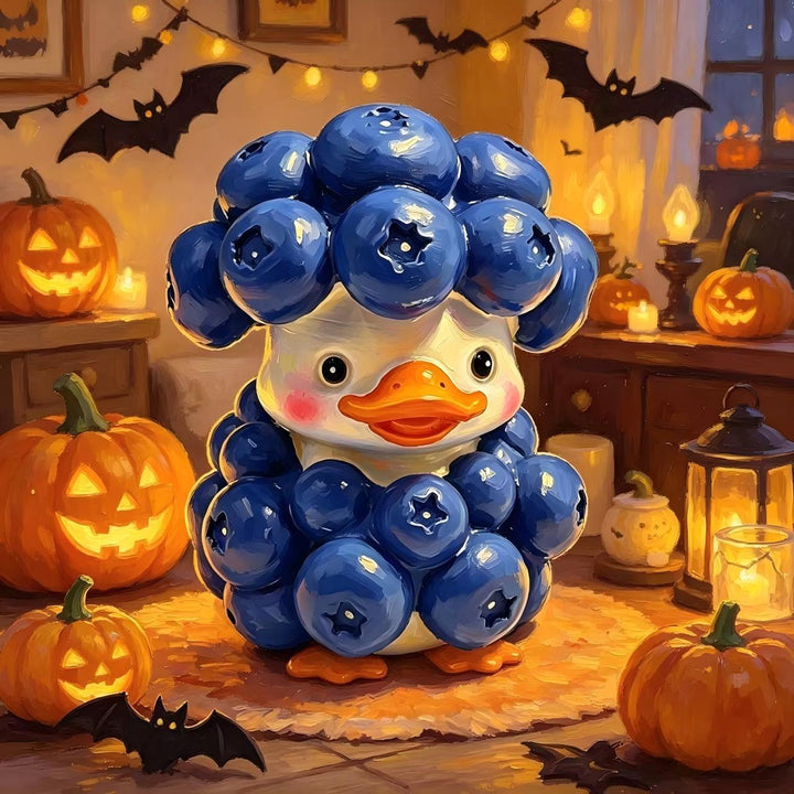 Decorative rubber duck with berry cocktail bowl