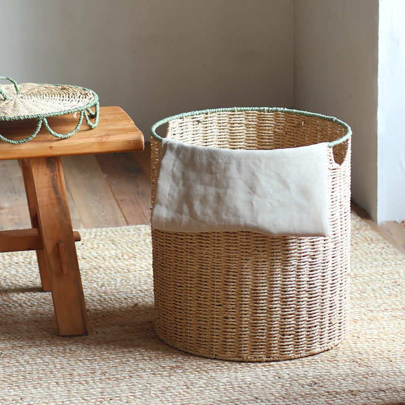 Handmade storage basket with lid