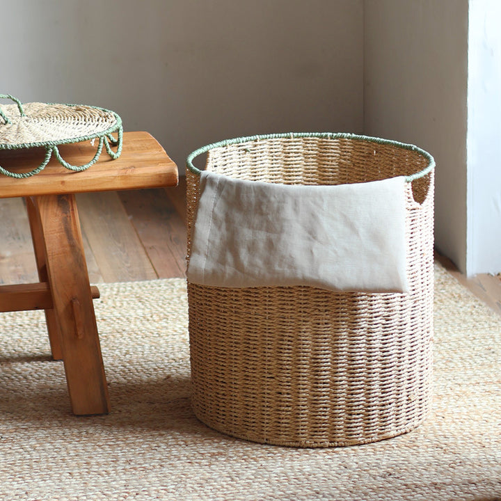 Handmade storage basket with lid