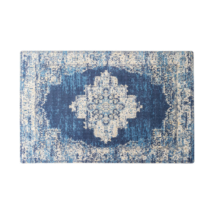 Living room rug in oriental suzani style with fine border
