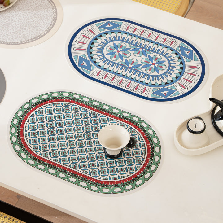 Bathroom Mat Set with non-slip soft back underside and fine lace pattern look