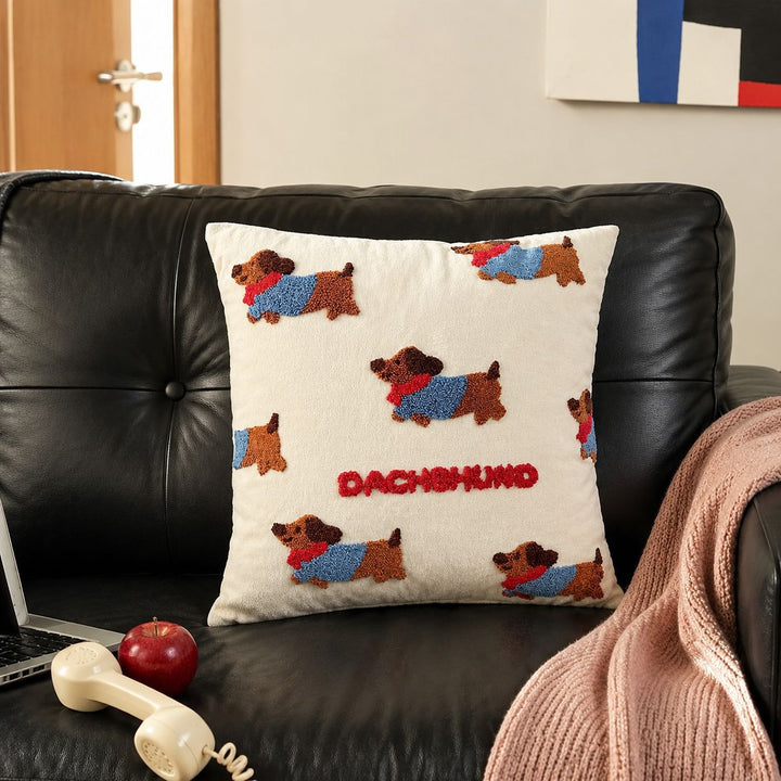 Decorative Dog-Themed Accent Cushion