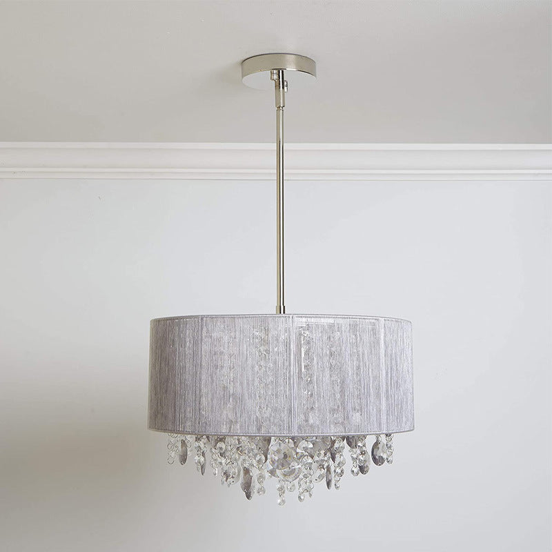 Elegant Crystal Drum Ceiling Light