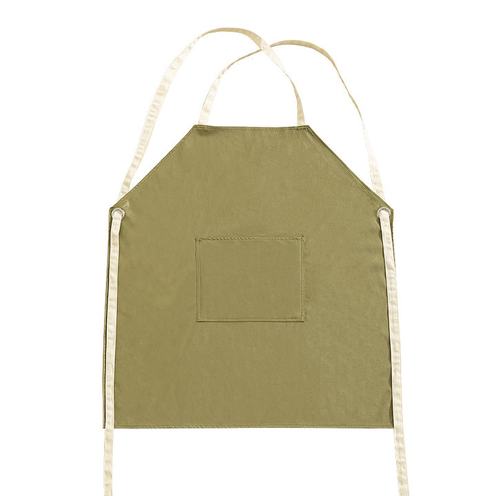 Adjustable cotton cooking apron with cross straps and large front pocket