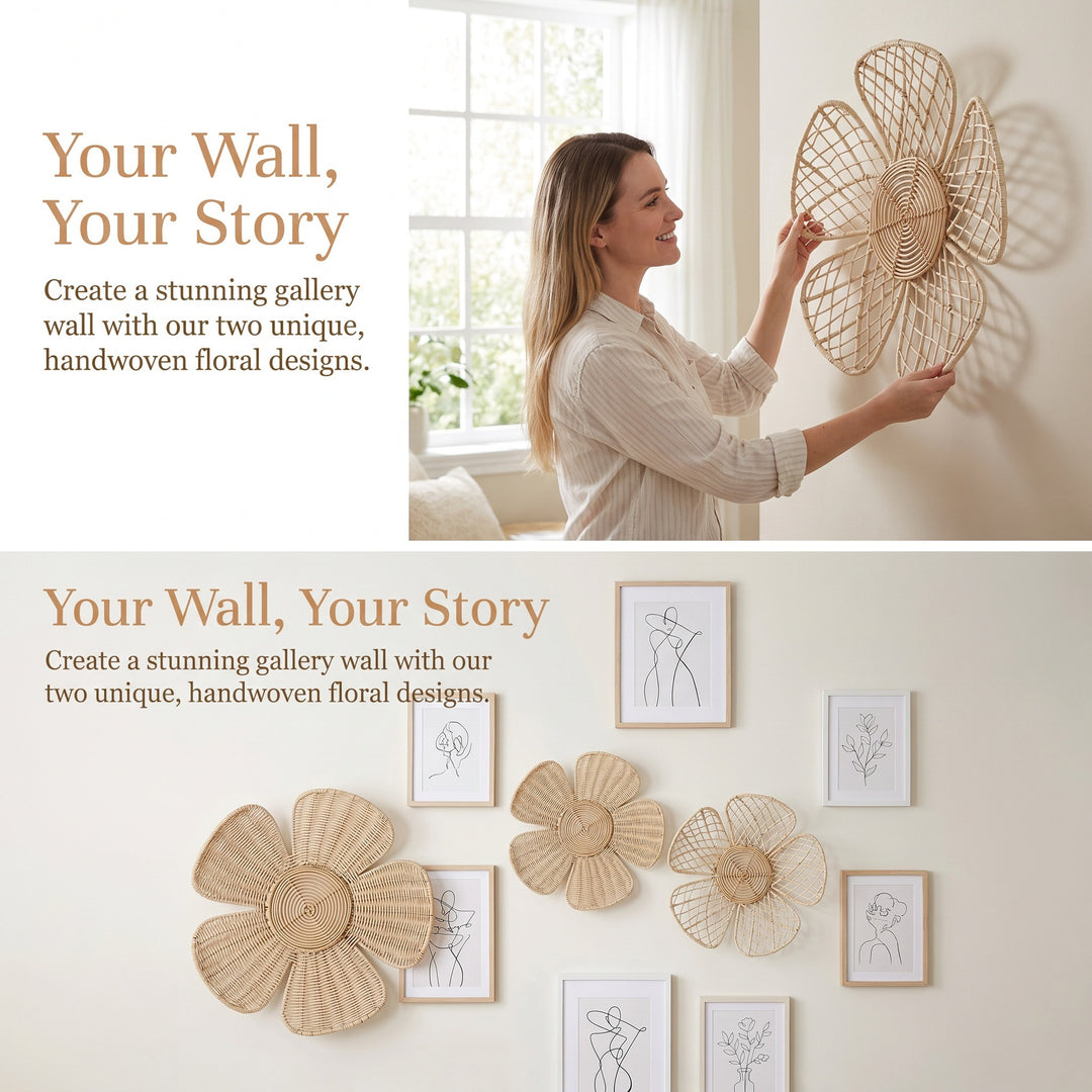 Wall decoration made of braided material