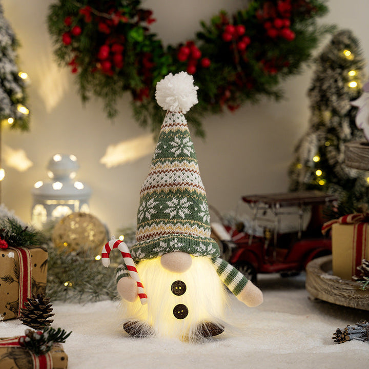 Decorative Christmas gnome with luminous details