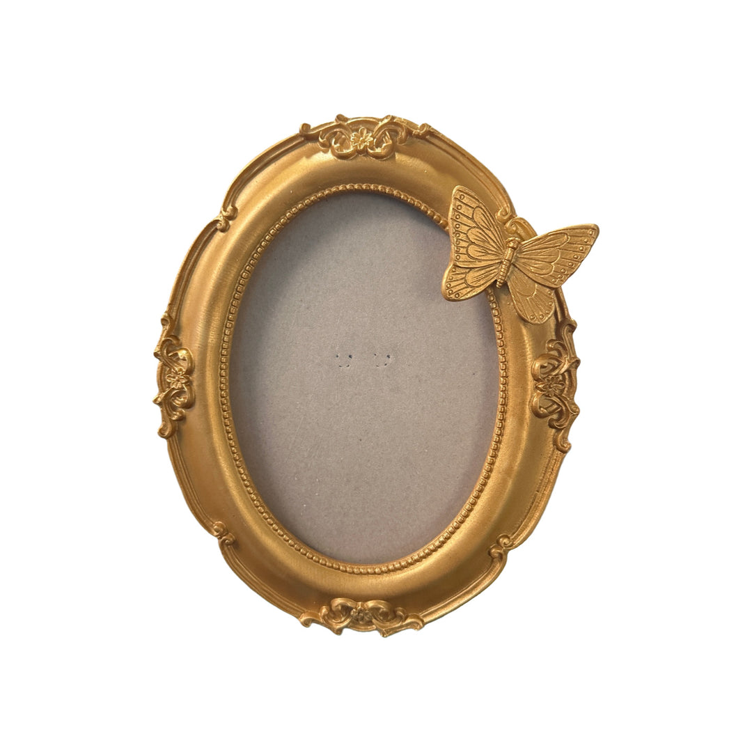 Elegant Oval Butterfly Picture Frame