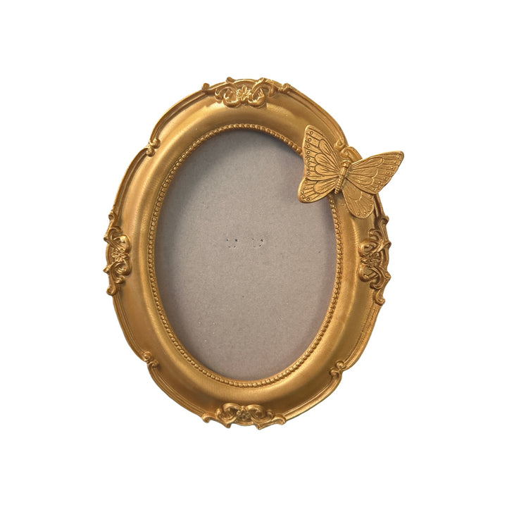 Elegant Oval Butterfly Picture Frame