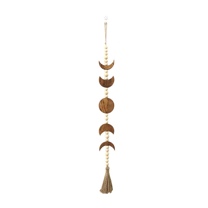 Decorative wall hanging with geometric wooden shapes