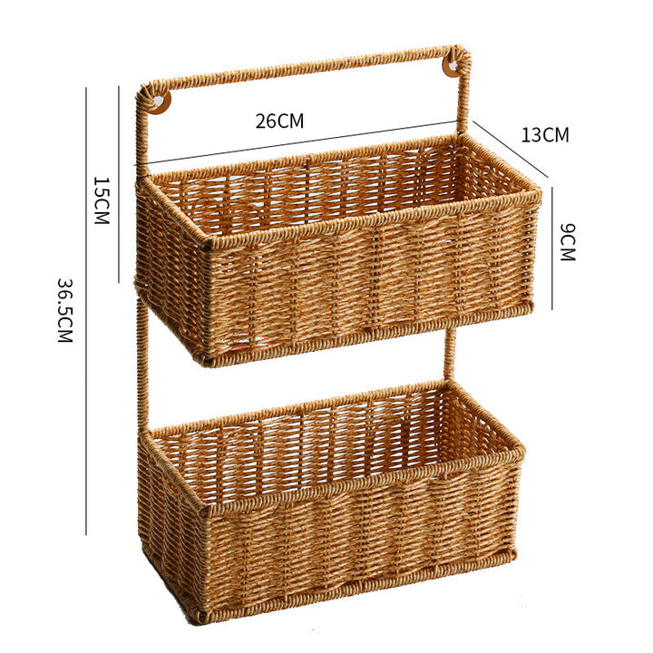 Double Tier Woven Storage Basket