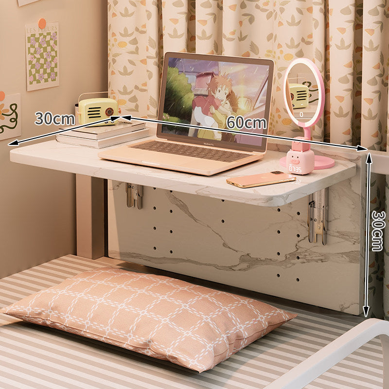 Fold-Down Wall-Mounted Bedside Laptop Shelf with Folding Support Brackets