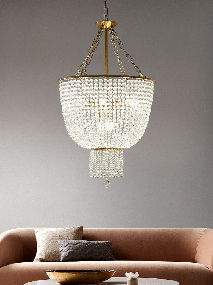 Crystal bead ceiling light