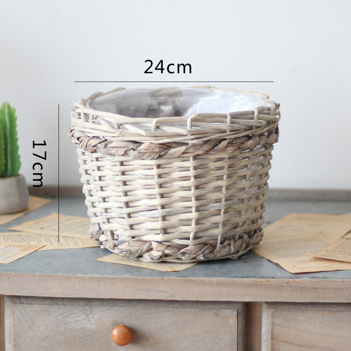Rustic storage basket made of natural material
