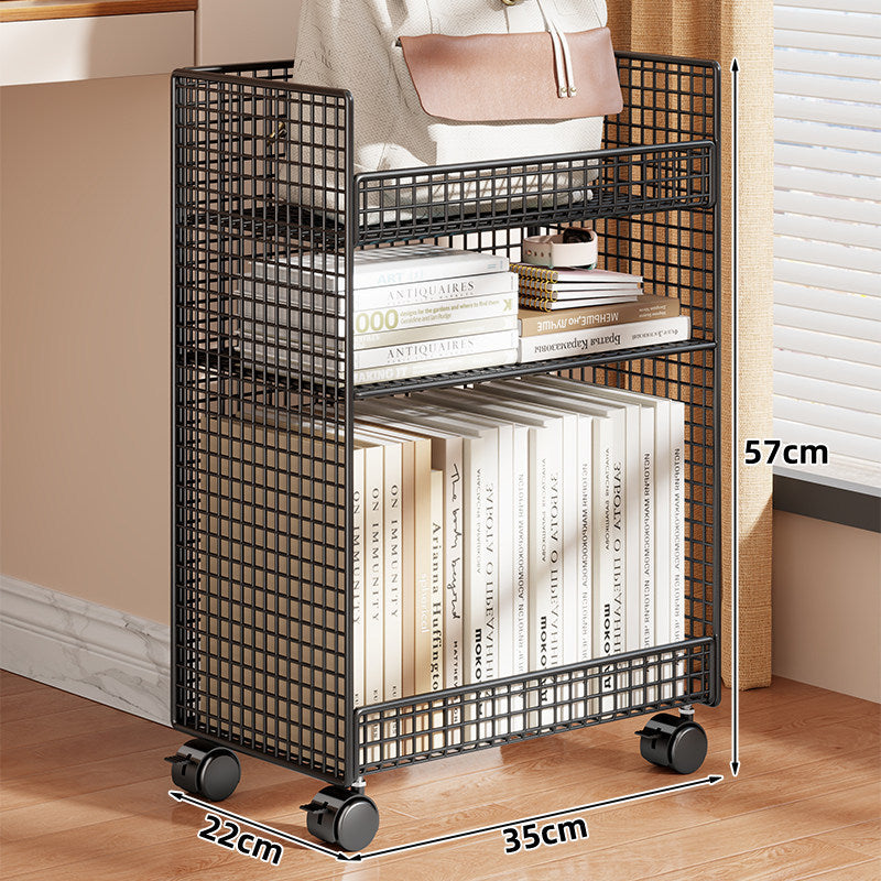 Mesh Desktop Bookshelf Organizer Stacked Wire Storage Rack