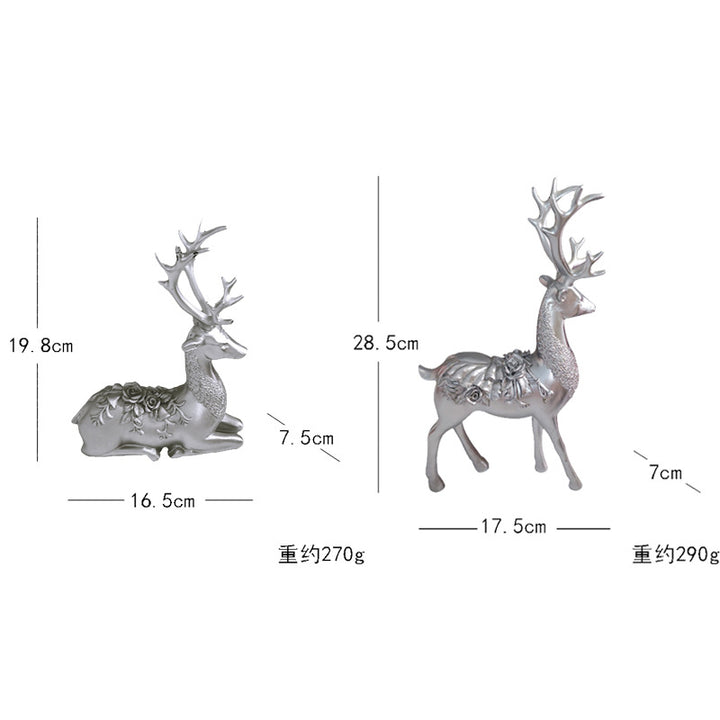 Artful decorative figure of a magnificent deer with floral details