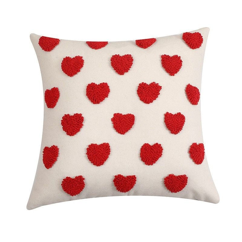 Decorative Heart Motif Throw Pillow