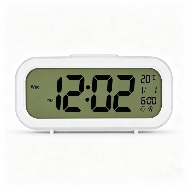 Digital alarm clock with temperature sensor and large LED display