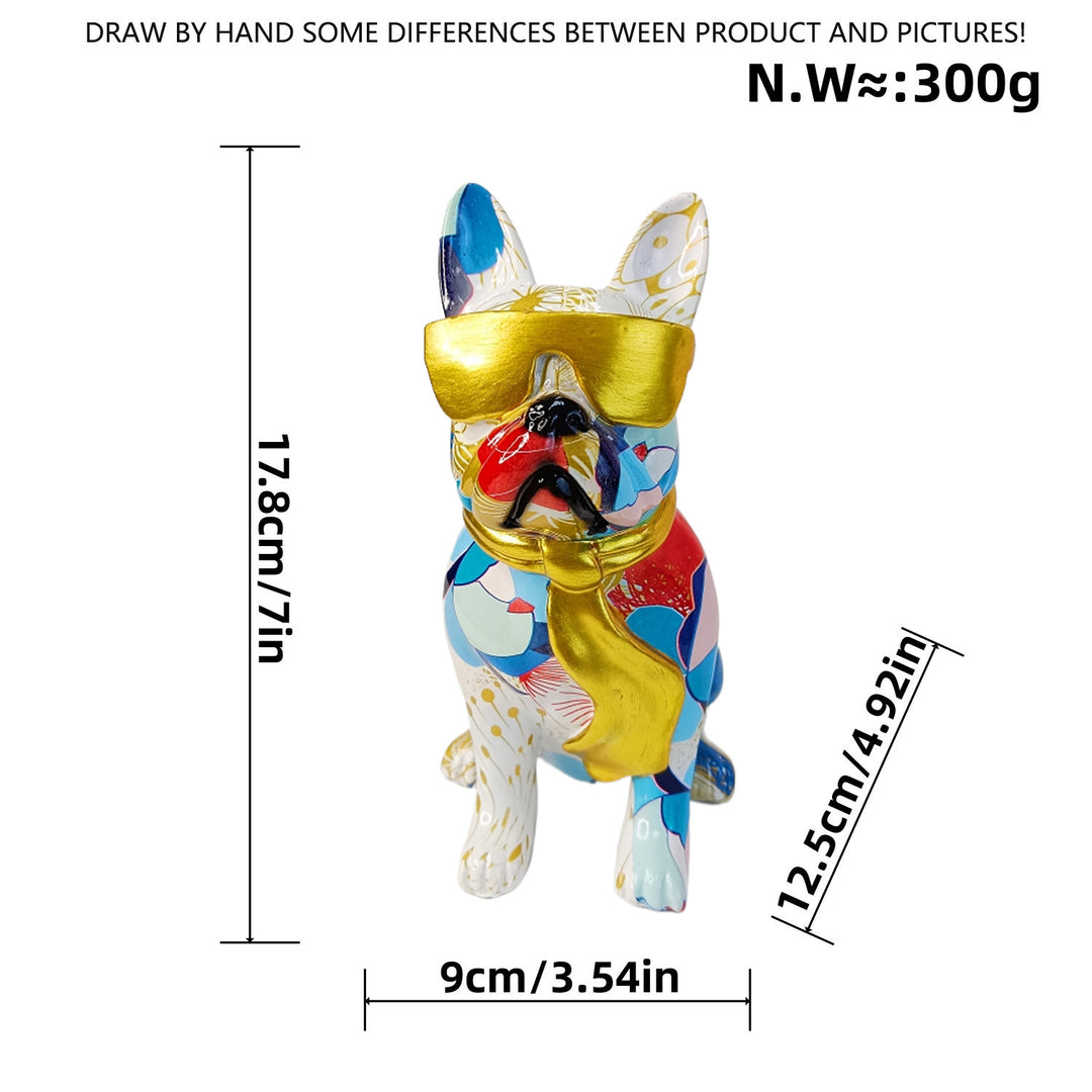 Colorful Bulldog Decoration Figurine Made of Resin