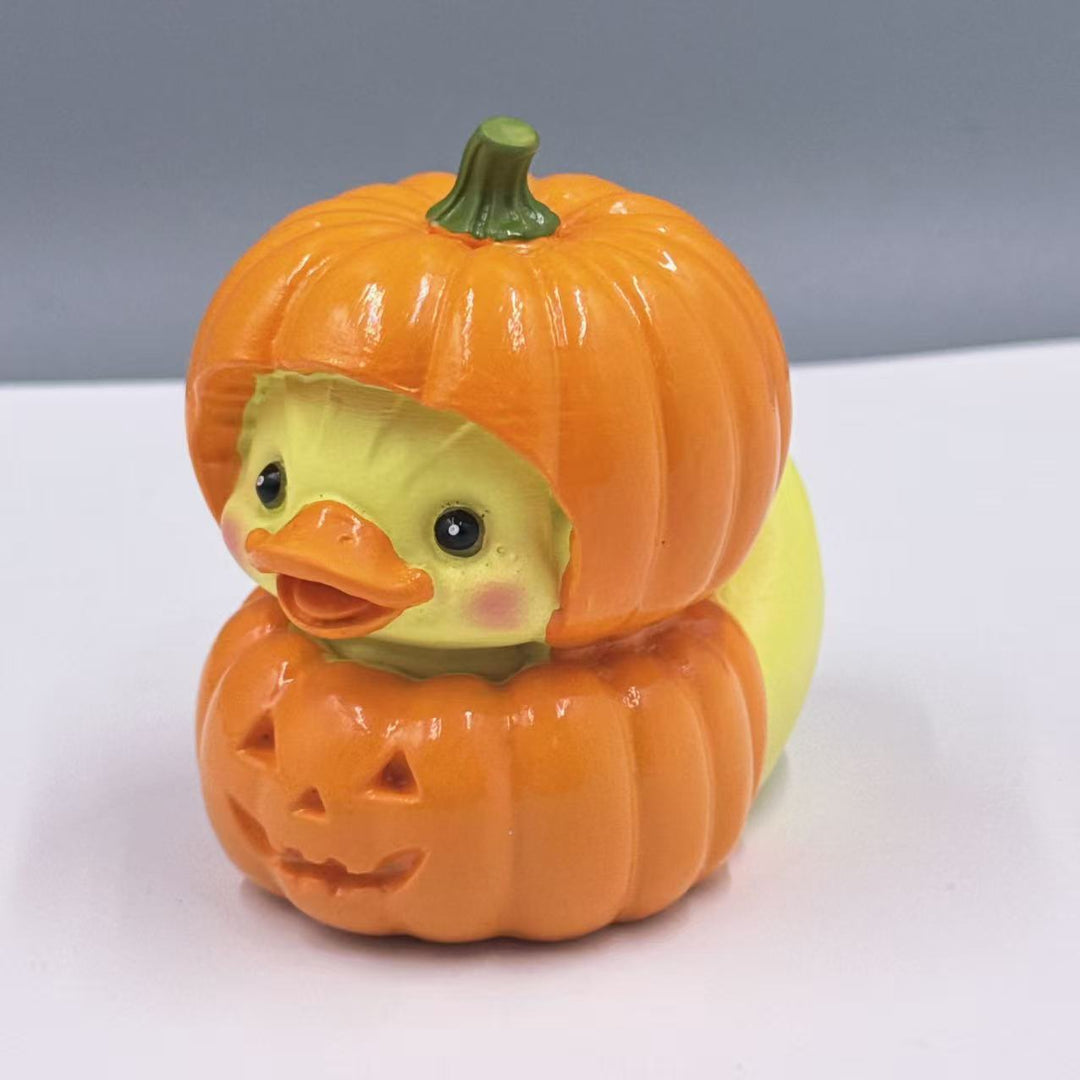 Funny rubber duck with berry pot cut