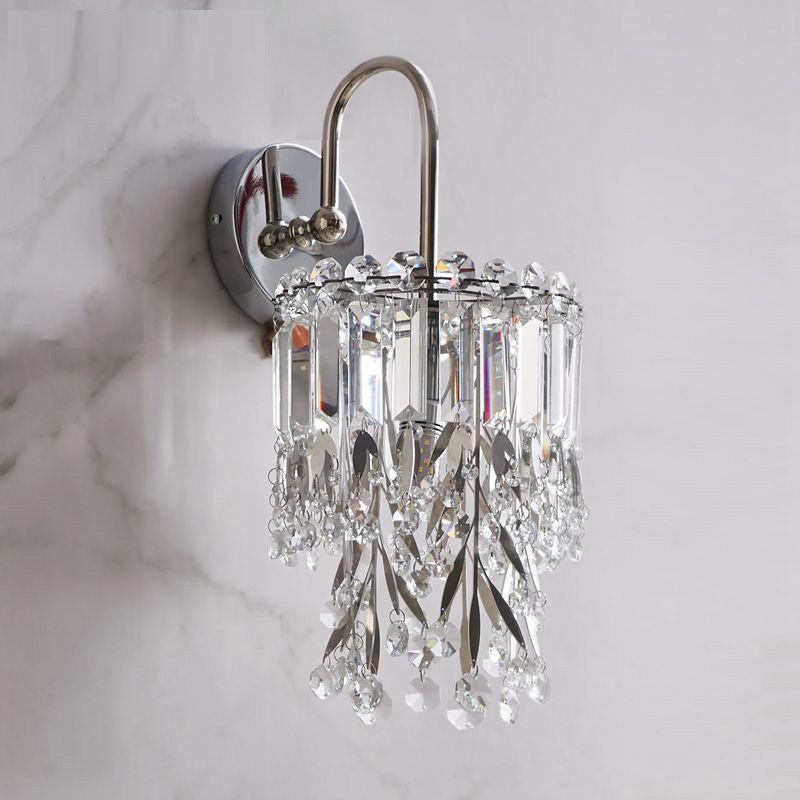Crystal wall-mounted lighting fixture