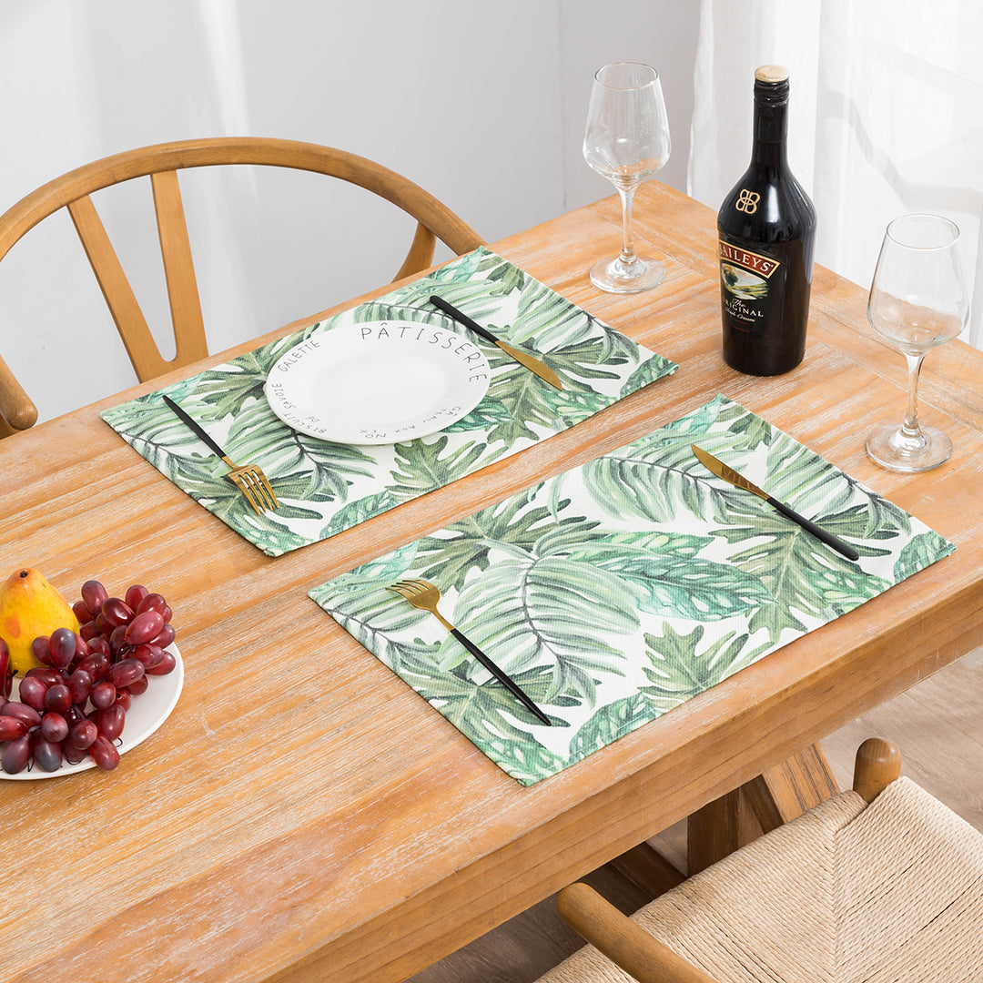 Tropical Leaf Print Placemats