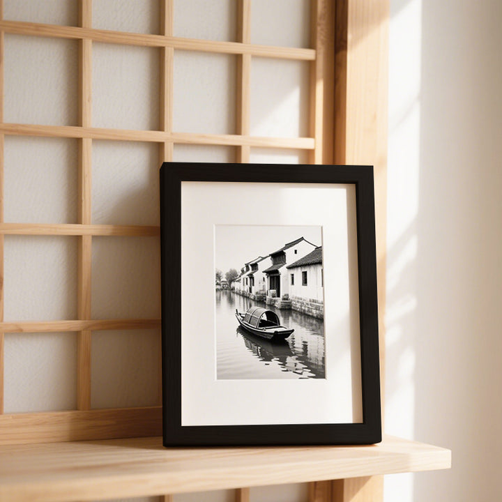 Framed Scenic Boat Artwork