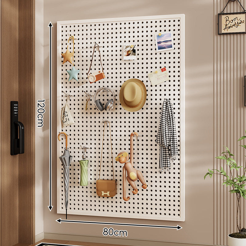Wall-Mounted Perforated Pegboard Organizer Panel with Metal Frame