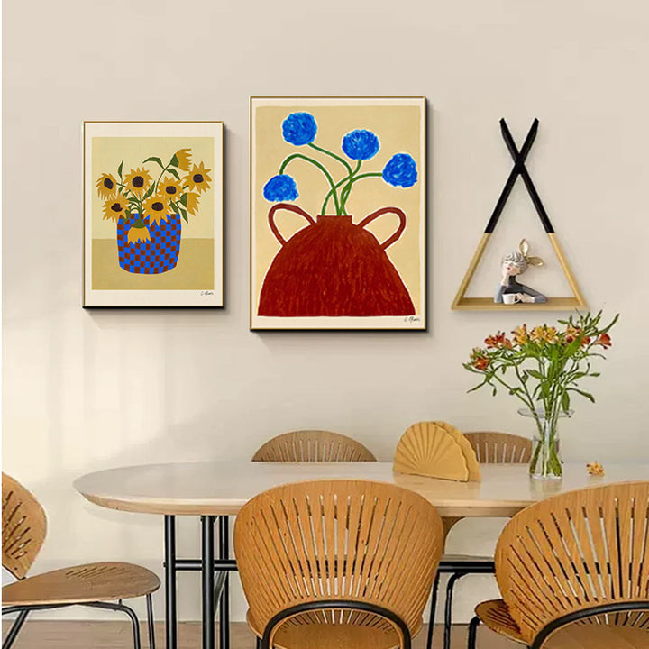 Framed Abstract Floral Wall Art
