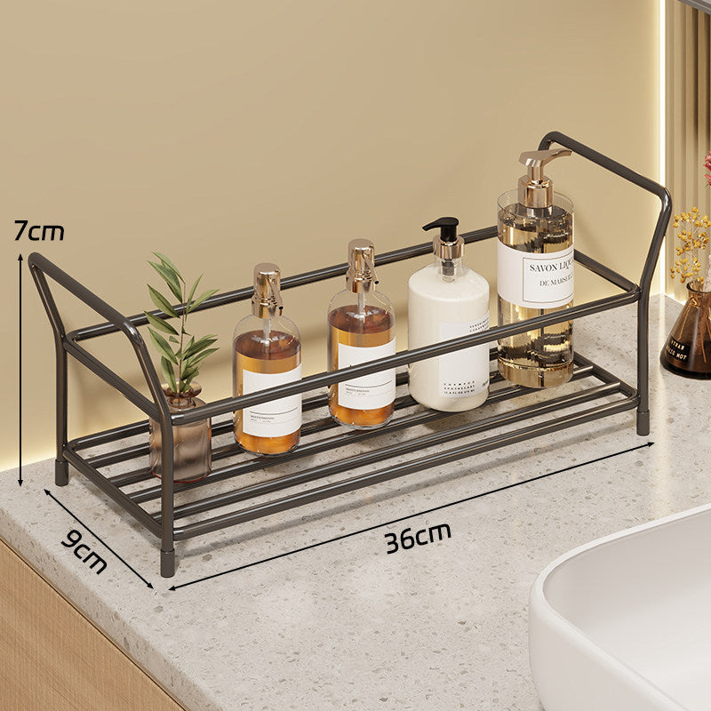 Multi-Tier Wire Grid Countertop Organizer with Angled Frame and Ventilated Mesh Shelves
