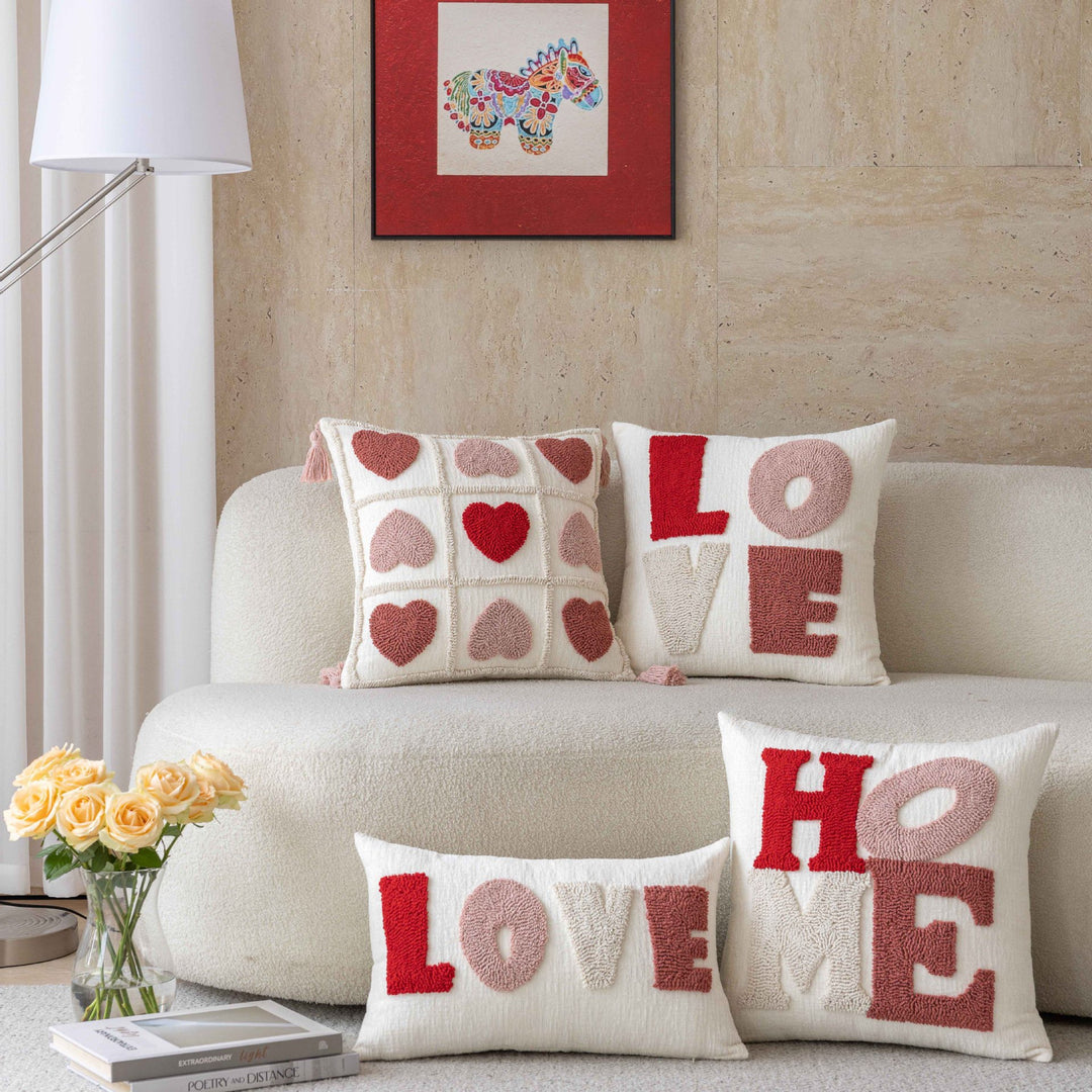 Decorative Textured Love Pillow