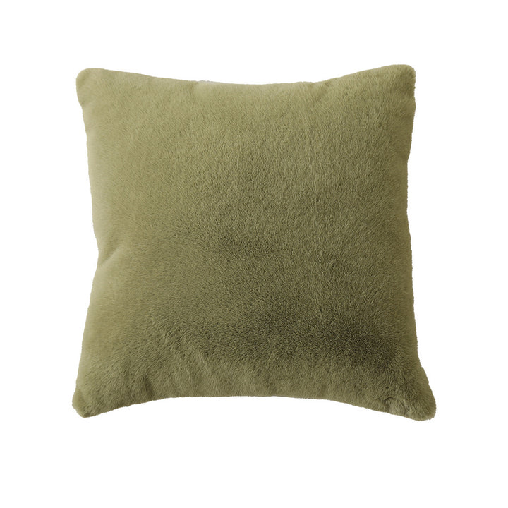 Plush pillow with artificial fur cover and cuddly inner foam filling