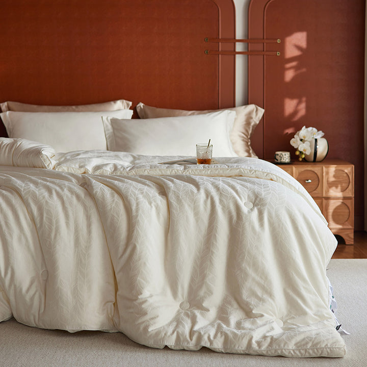 Decorative Luxurious Leaf-Pattern Duvet Cover Set Avarnia