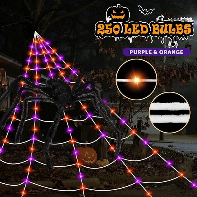 Outdoor waterproof giant spider LED net garden decoration