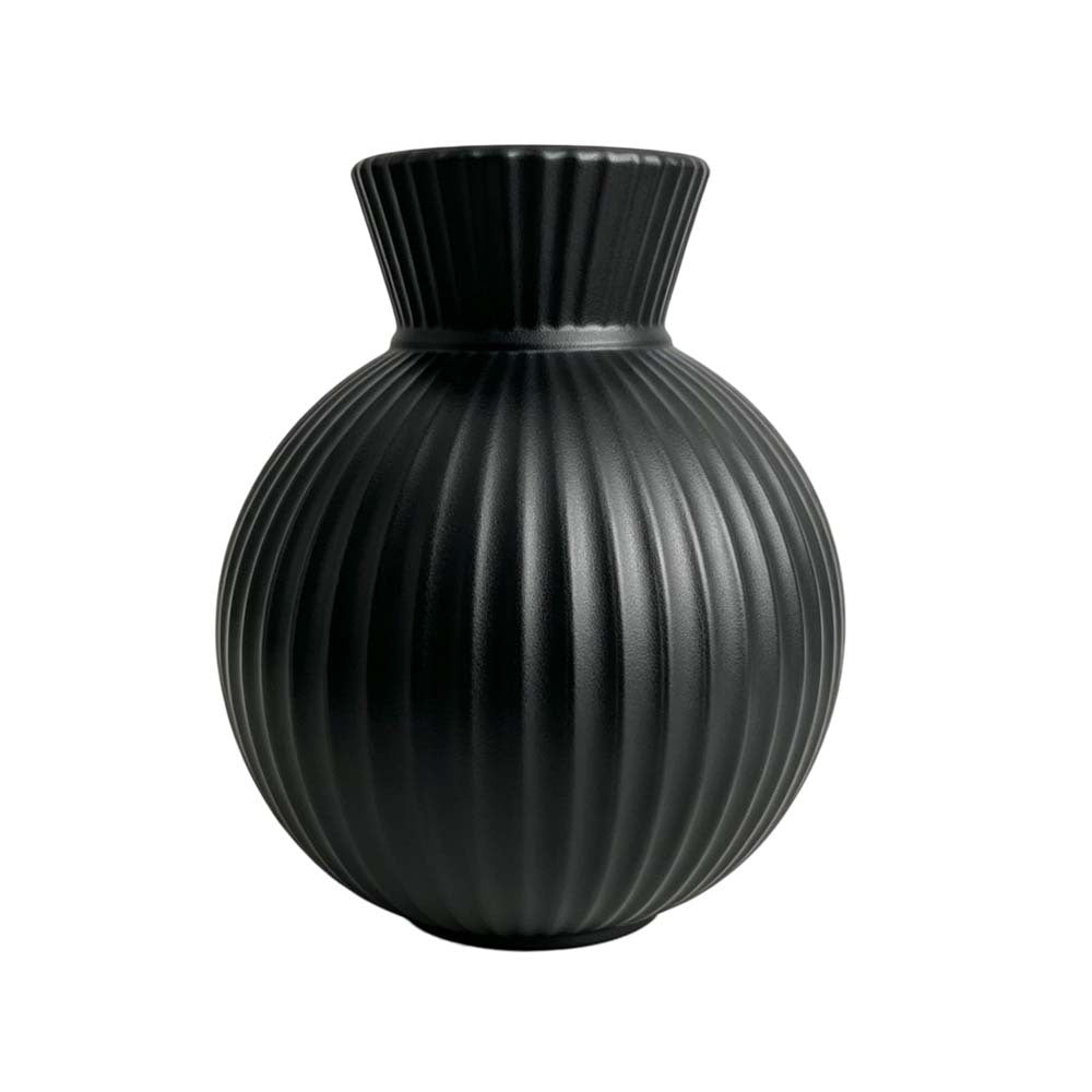 Elegant Ribbed Ceramic Vase