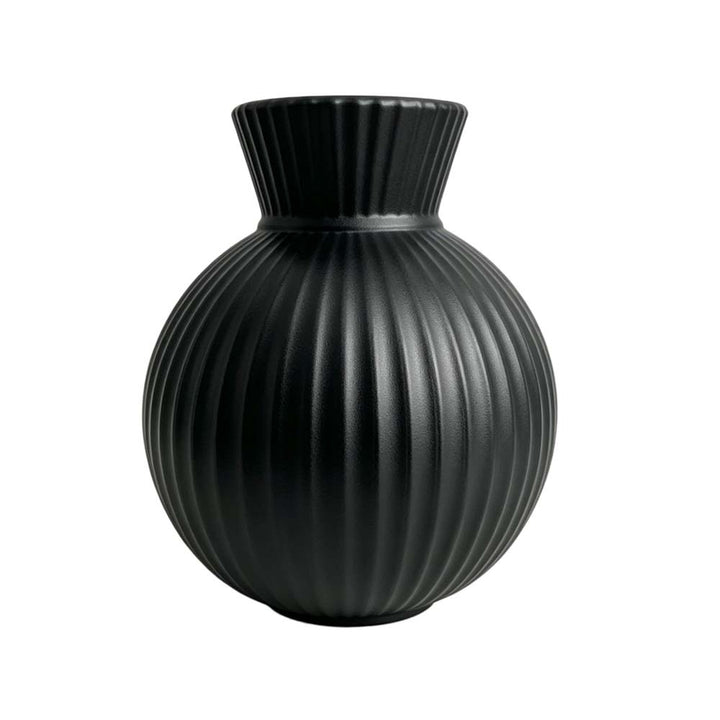 Elegant Ribbed Ceramic Vase