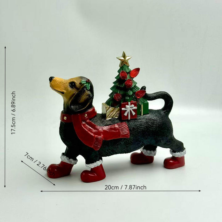 Decorative Santa Claus figure with dog